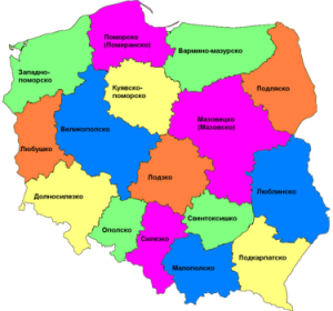 ПроСпед Лоджистик. Карта с районите на Полша.